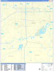 West Des Moines Wall Map Basic Style 2024
